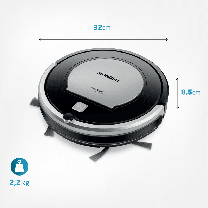Robô Aspirador de Pó Mondial Fast Clean Advanced RB-04 Bivolt