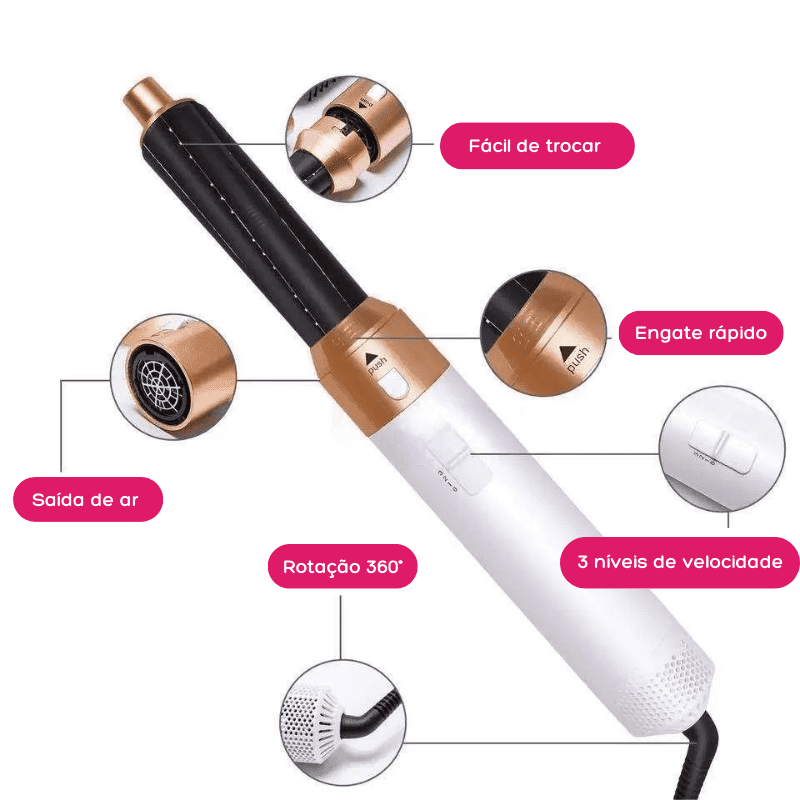 Secador Ultra Sônico Hair Lux - 5 em 1