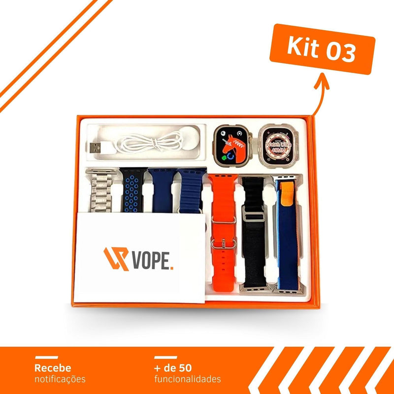 Compre 1 Leve 2 SmartWatch Serie 9 Pro + Estojo com 7 Pulseiras + Capa de Brinde