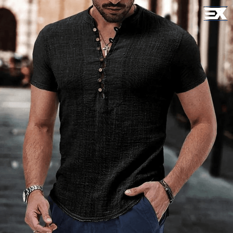 Camisa Manga Curta Linho Flamê