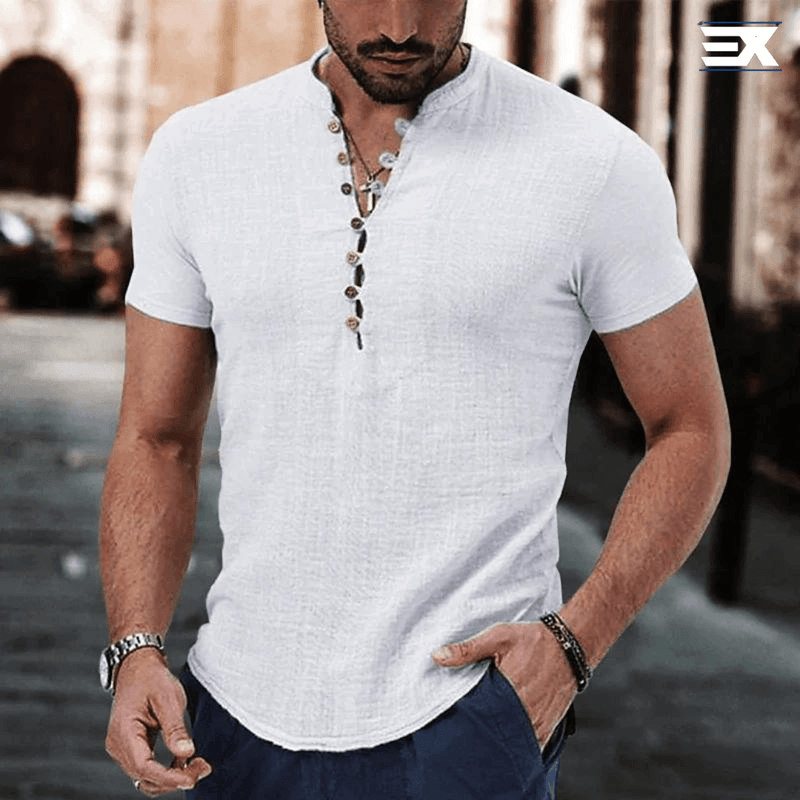 Camisa Manga Curta Linho Flamê