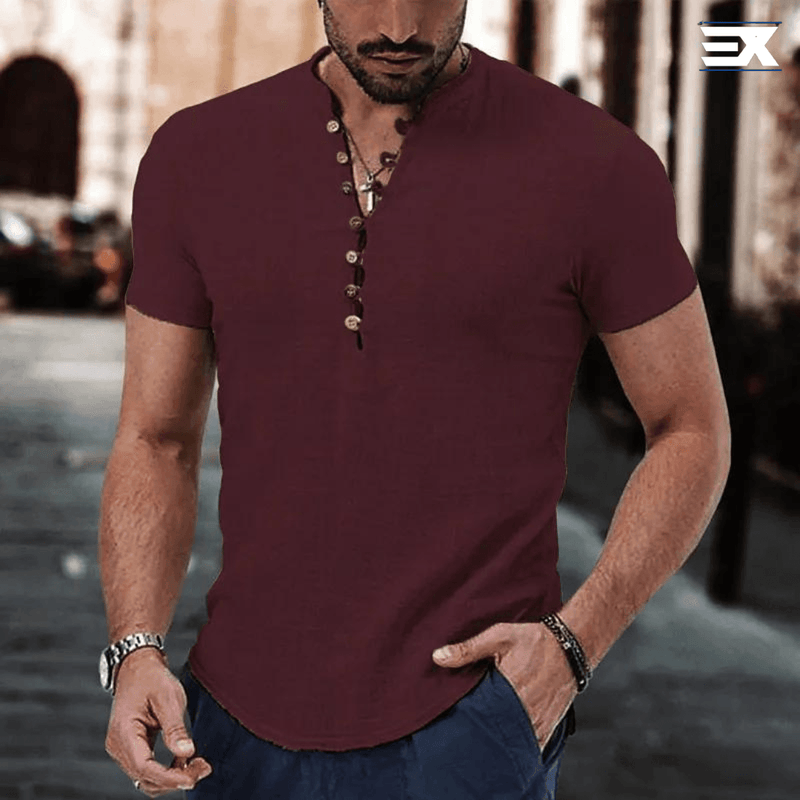Camisa Manga Curta Linho Flamê