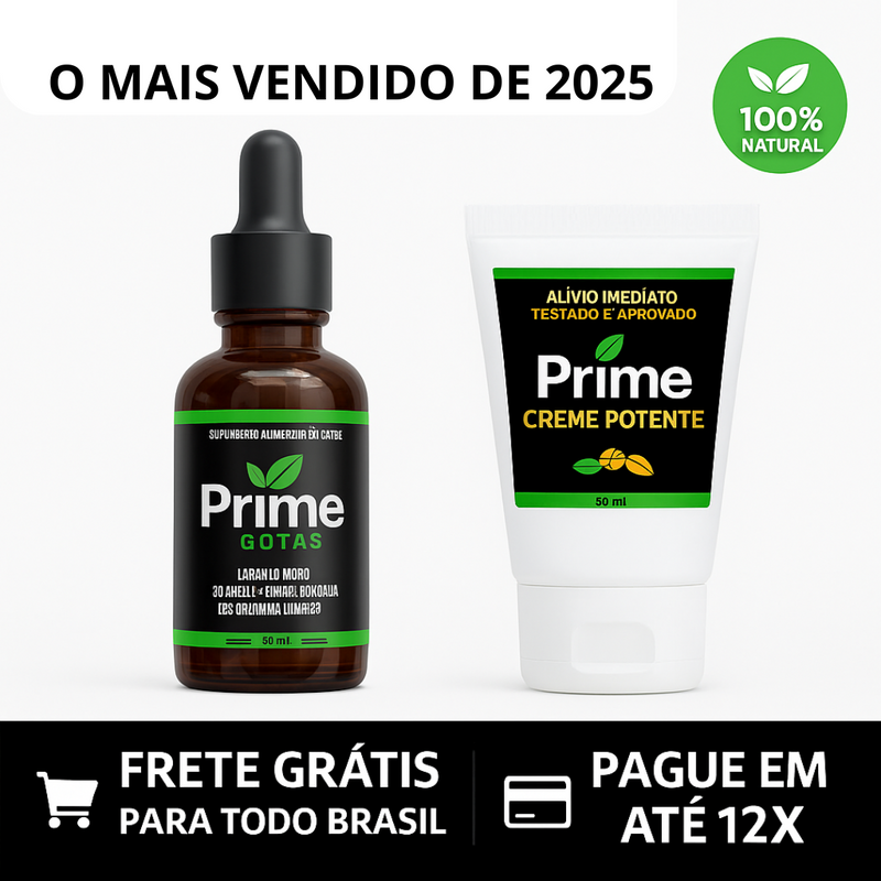 Prime Gotas + Prime GEL Alivio imediato das Dores