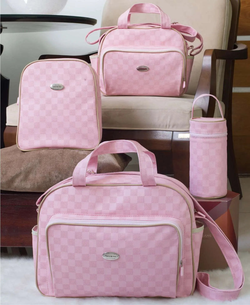 [ SOMENTE HOJE ] KIT DE BOLSAS MATERNIDADE 4 PEÇAS - COLEÇÃO CHESS
