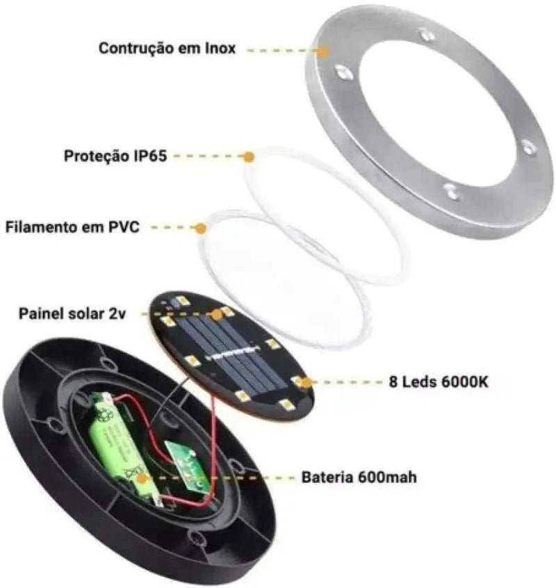 Luminária Led Solar de Chão Externo - Lumi Led™