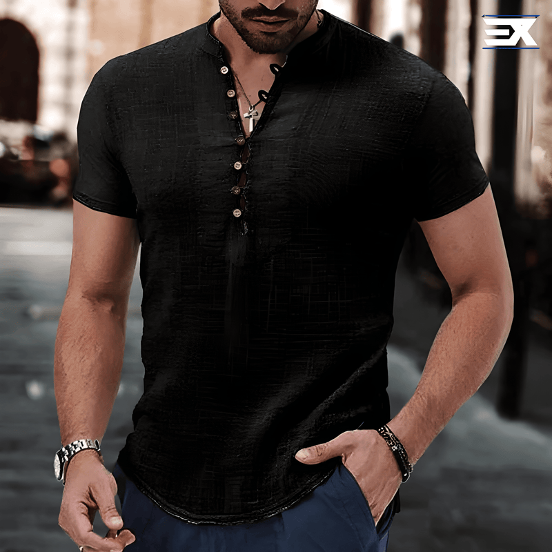 Camisa Manga Curta Linho Flamê
